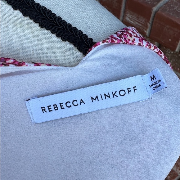 REBECCA MINKOFF Sorcha Printed Flutter-sleeve Dress In Pink Multi Women's Size M - Picture 9 of 10